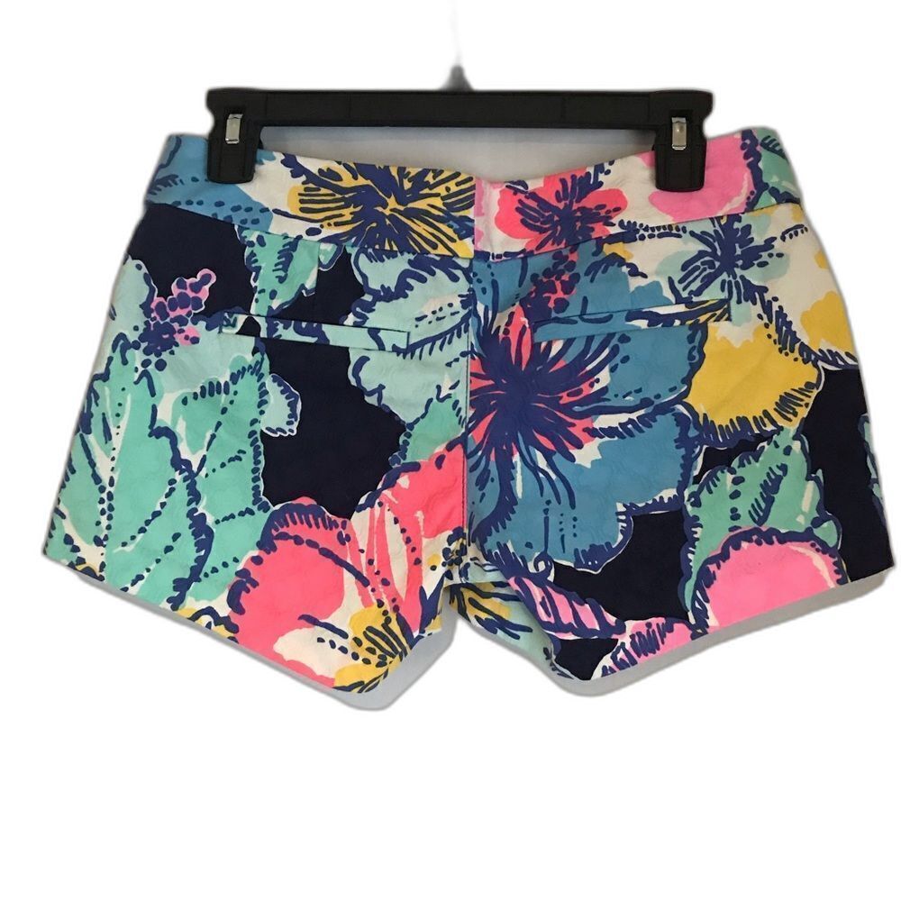 Lilly Pulitzer Ellie Pop Up Shorts Women's Size 0 Bright Navy Big Flirt Print